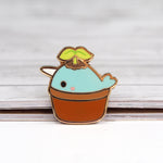 Potted Narwhal Plant - Metal Enameled Pin