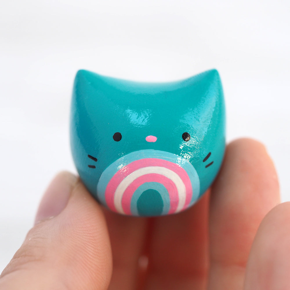 Trans Rainbow Pocket Kitty! Figurine