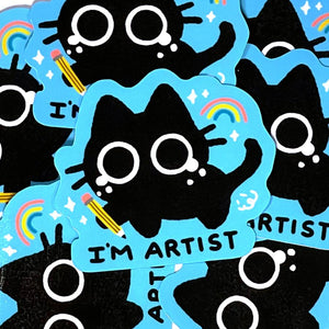 'I'm Artist' Kitty Cat - Vinyl Sticker