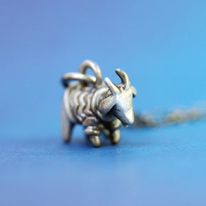 Goat In A Sweater Necklace - Sterling Silver