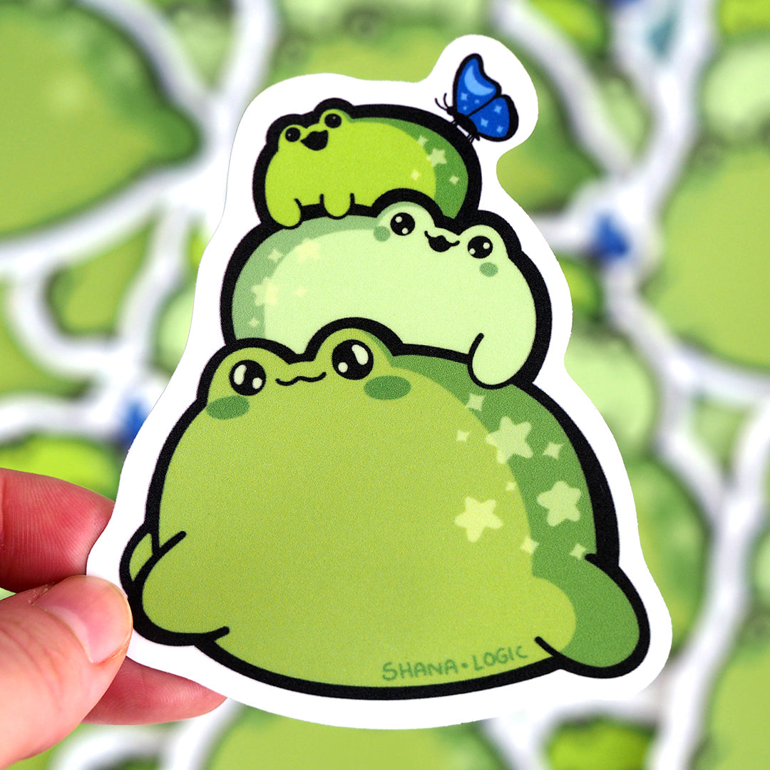 Froggy Stack - Large Vinyl Sticker – Shana Logic