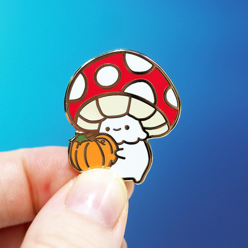 Mushroom Buddy Pumpkin Lover - Metal Enameled Pin