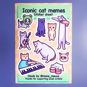 Iconic Cat Memes Sticker Sheet