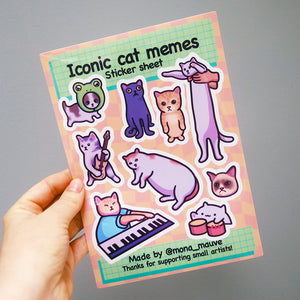 Iconic Cat Memes Sticker Sheet