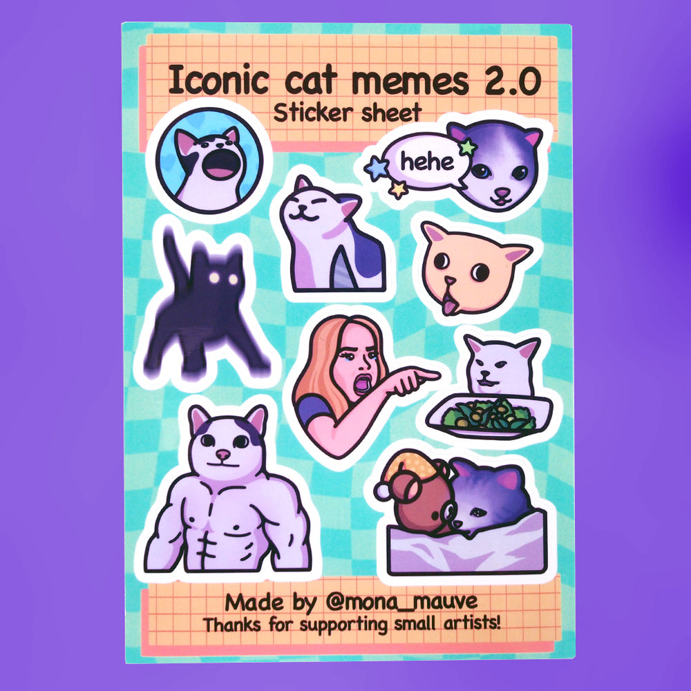 Iconic Cat Memes 2.0 Sticker Sheet