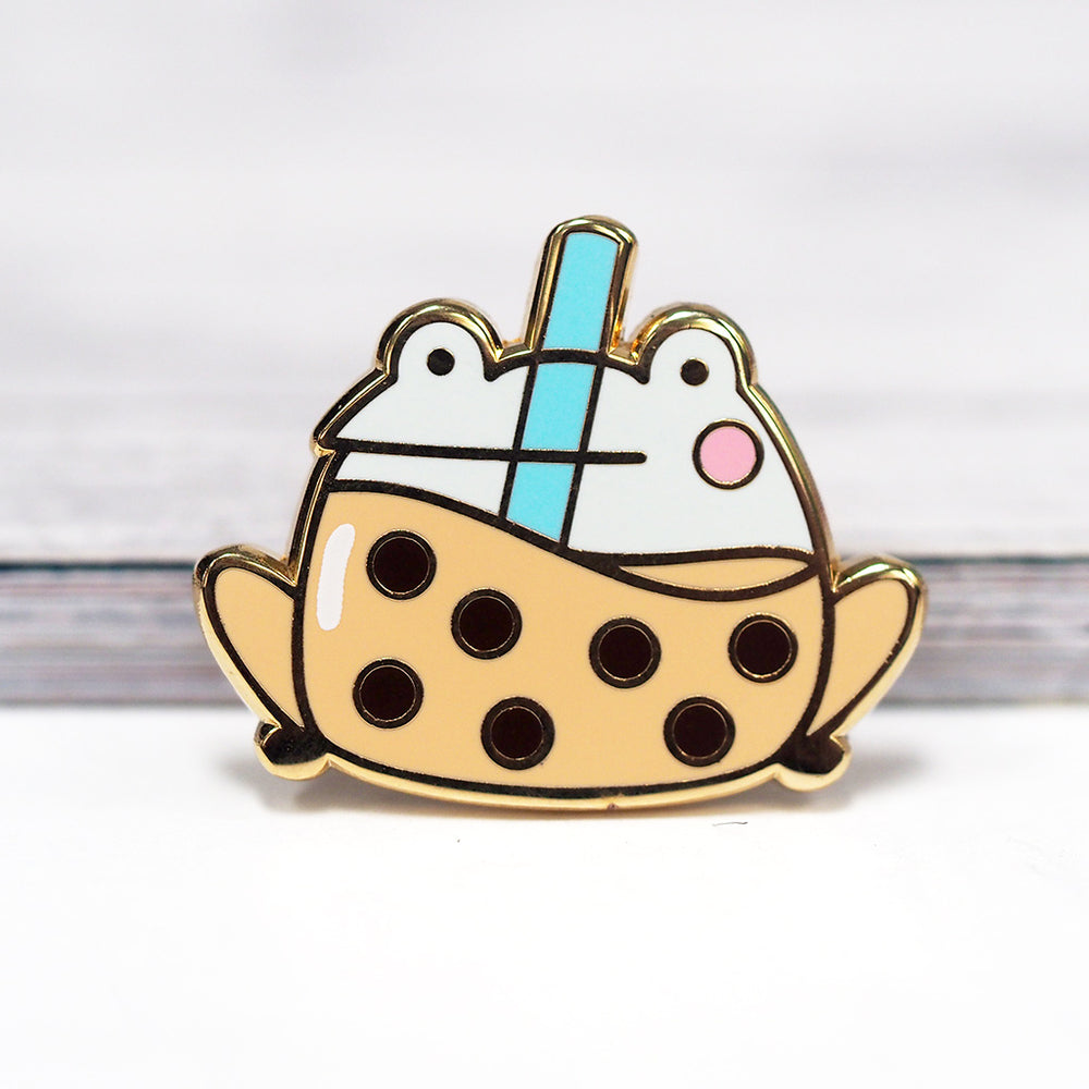 Boba Tea Frog - Metal Enamel Pin