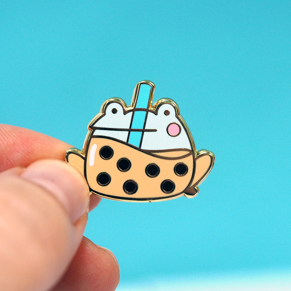 Boba Tea Frog - Metal Enamel Pin