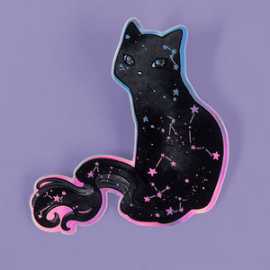 Holographic Vinyl Sticker - Starry Cat