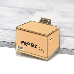 Frog In A Box - Moving Metal Enamel Pin