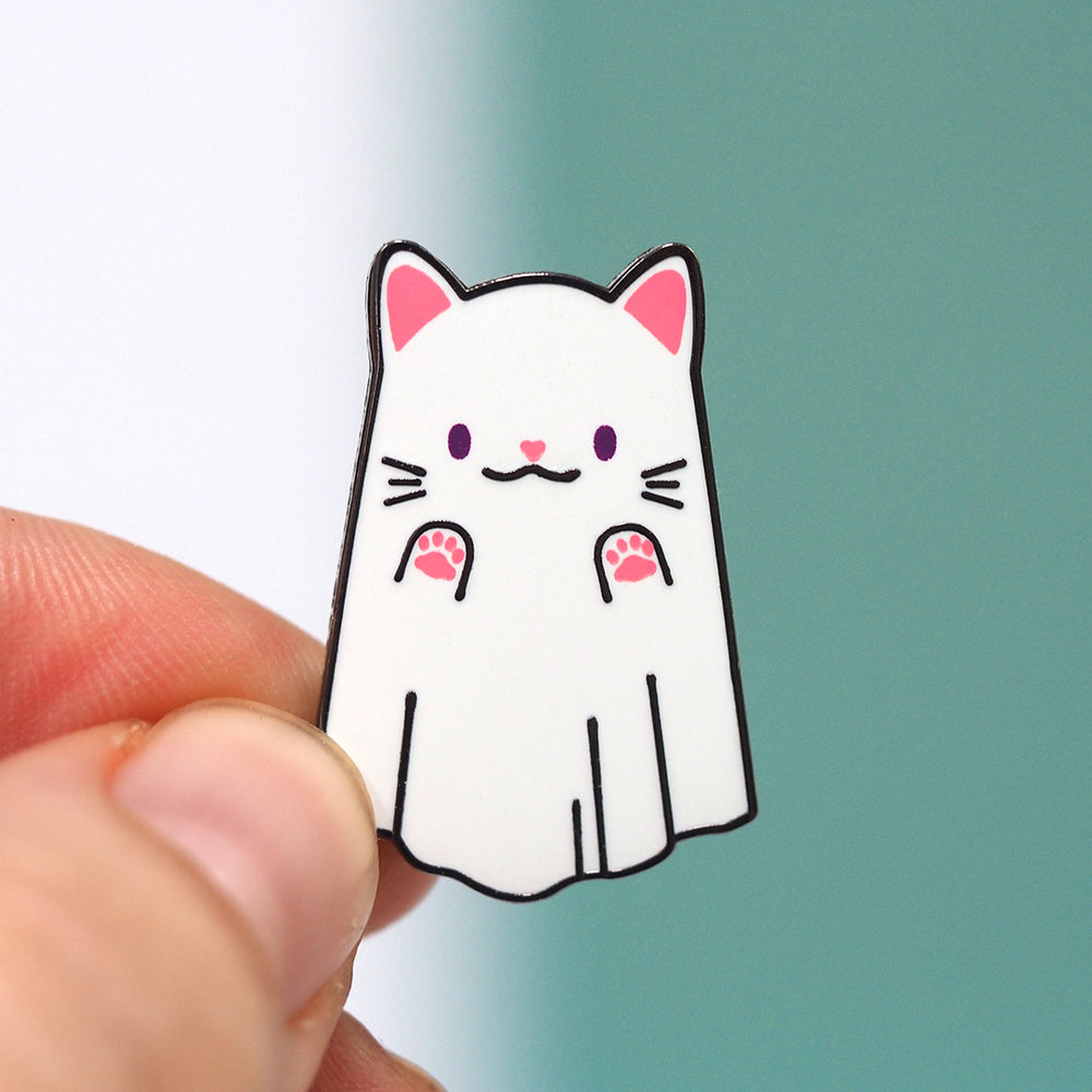 Ghost Kitty - Metal Enamel Pin