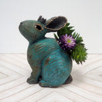 One-of-a-kind Ceramic Crowned Rabbit Sculpture - Planter / Vase