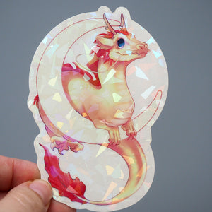 Lunar Dragon - Sparkle Holographic Vinyl Sticker