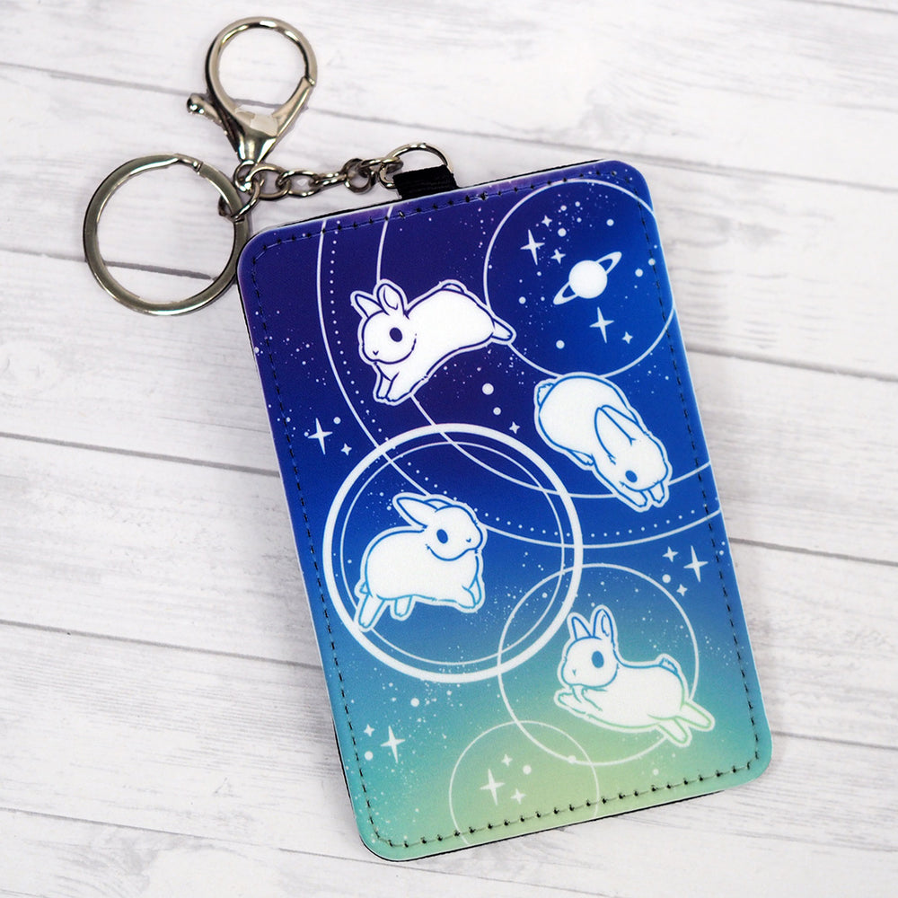 Celestial CIrcle Bunnies - Card Holder Keychain