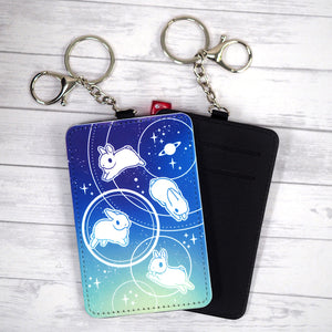 Celestial CIrcle Bunnies - Card Holder Keychain