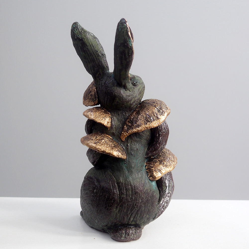 One-of-a-kind Ceramic Mushroom Bunny Sculpture 002