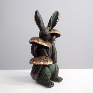 One-of-a-kind Ceramic Mushroom Bunny Sculpture 002