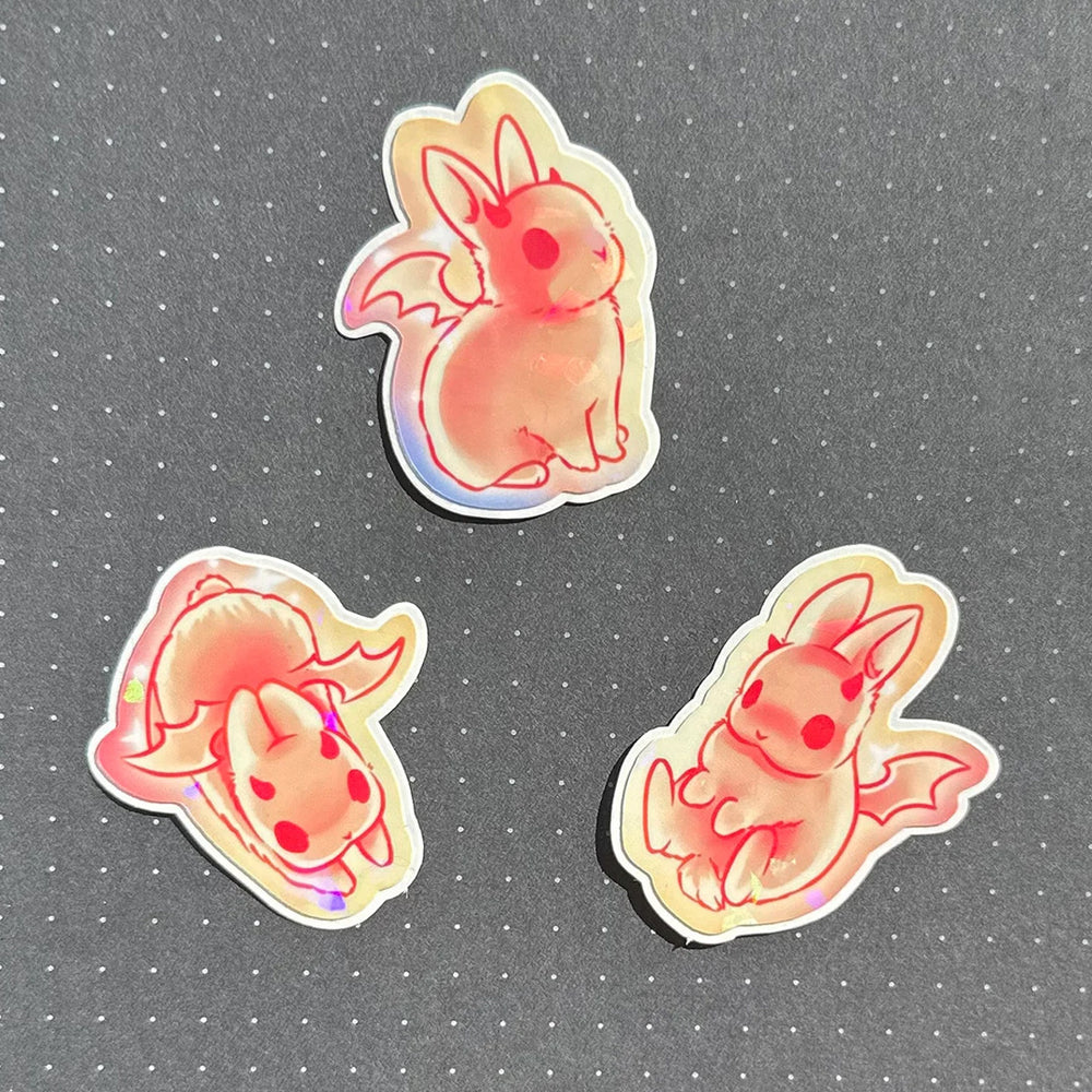 Holographic Demon Bunny Sticker Set