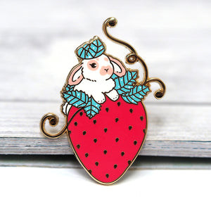 Strawberry Rabbit - Metal Enameled Pin