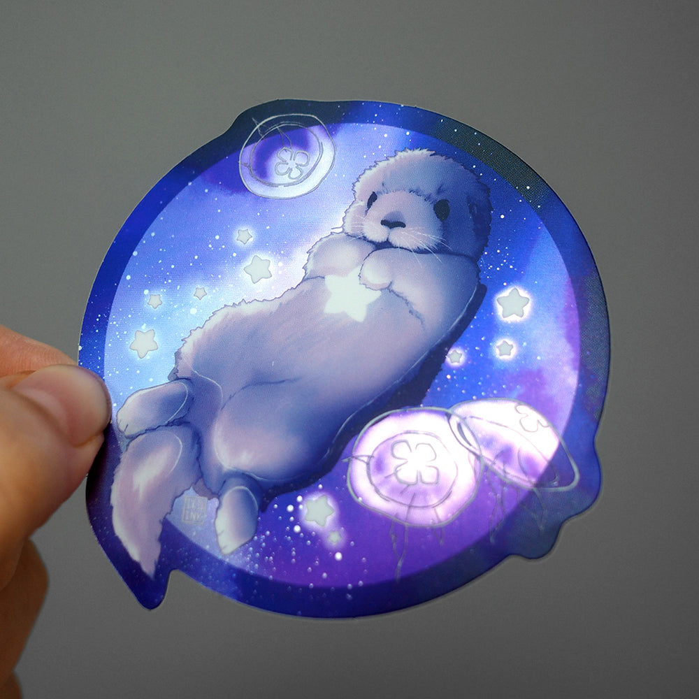 Holographic Vinyl Sticker - Star Otter