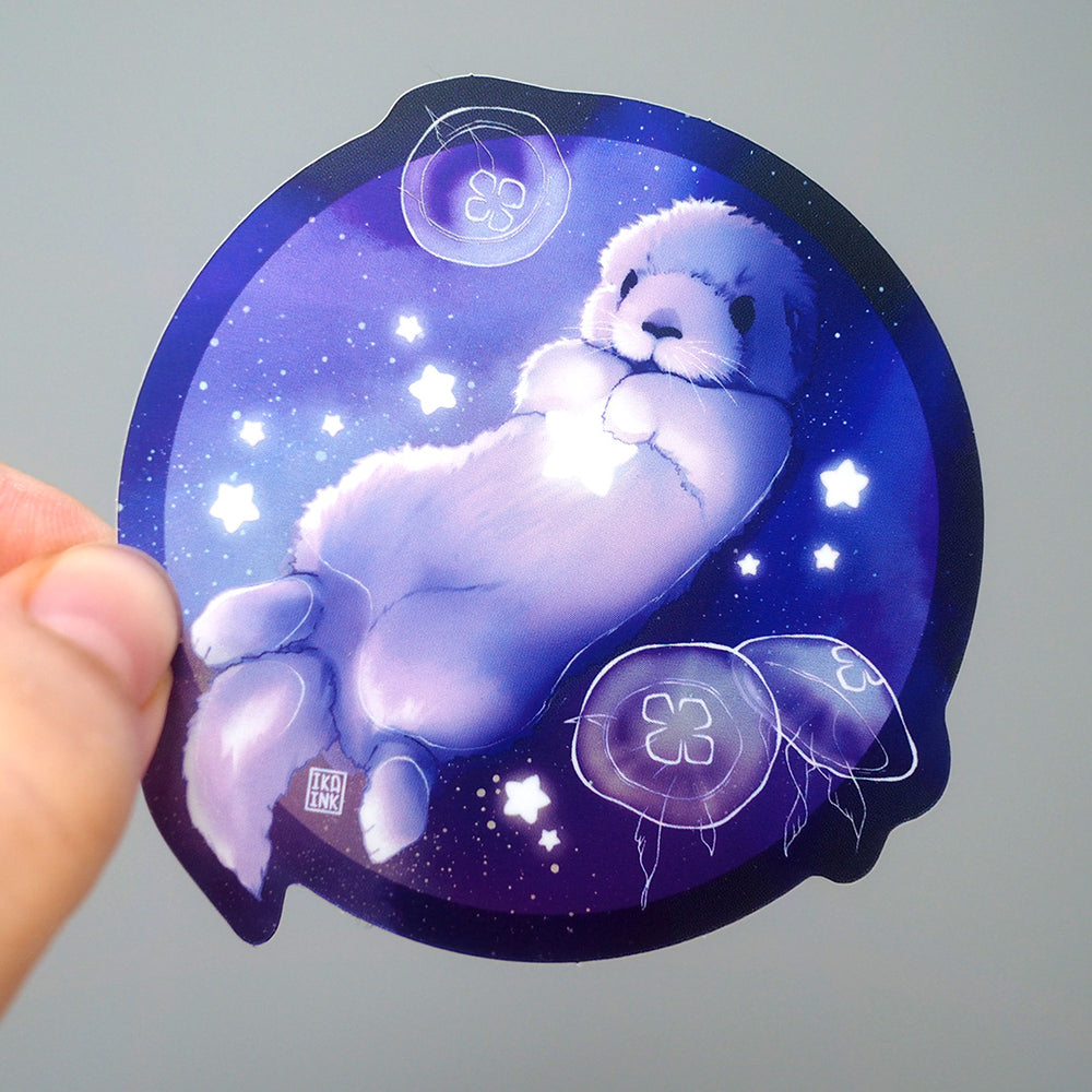 Holographic Vinyl Sticker - Star Otter