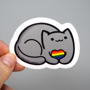 Vinyl Sticker - Rainbow Pride Cat