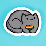 Vinyl Sticker - Rainbow Pride Cat