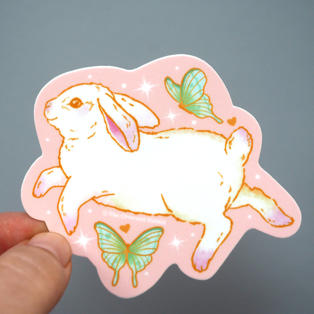 Vinyl Sticker - Lunar Moth Rabbit