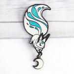 Moon Fox - Glitter Enamel Pin