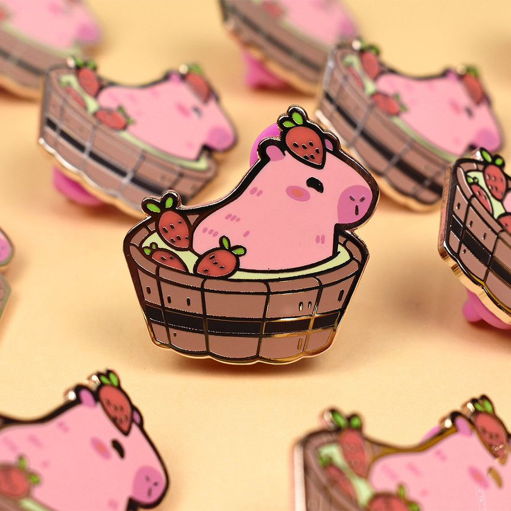 Bathtime Capybara - Metal Enamel Pin