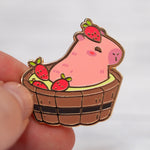 Bathtime Capybara - Metal Enamel Pin