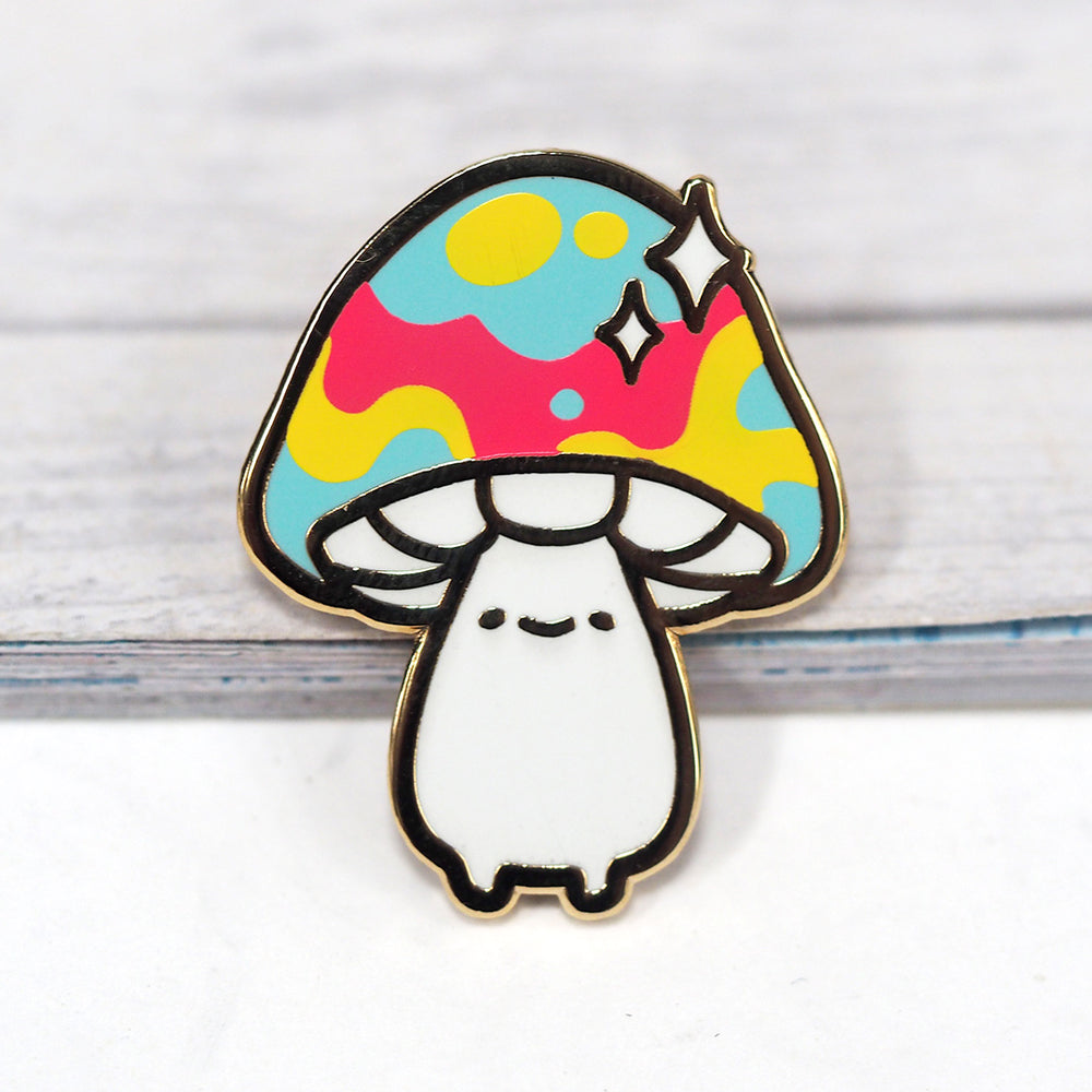 Psychedelic Mushroom - Metal Enameled Pin