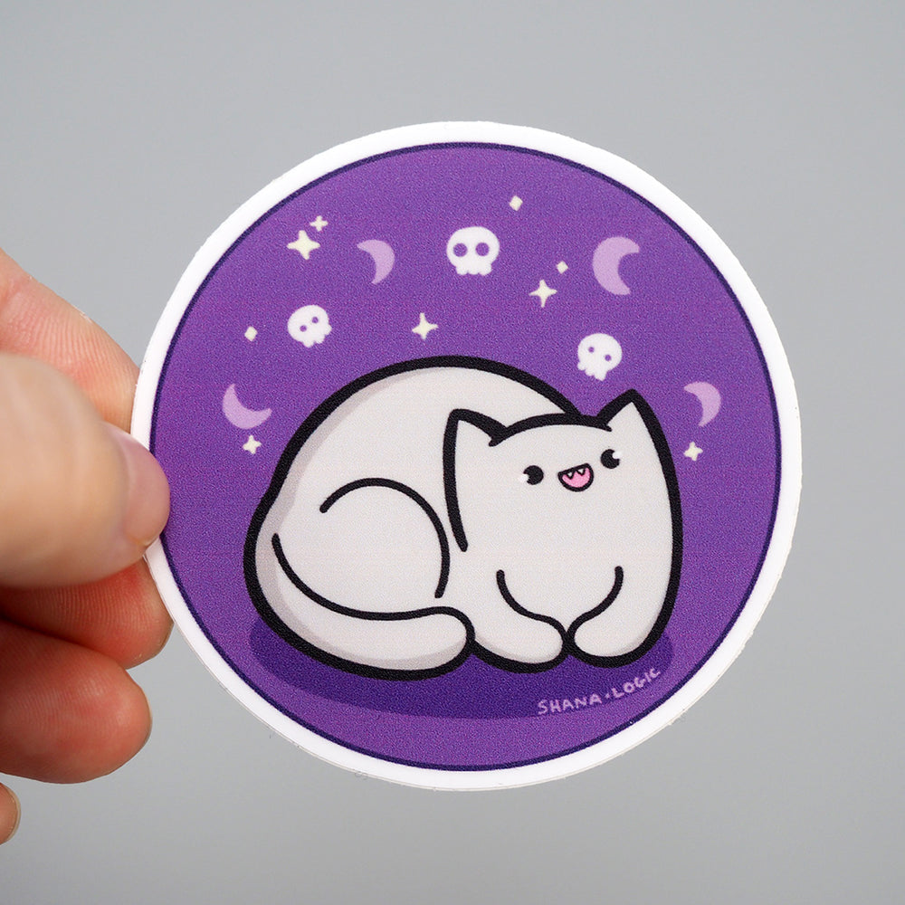 Spooky Night Cat - Vinyl Sticker