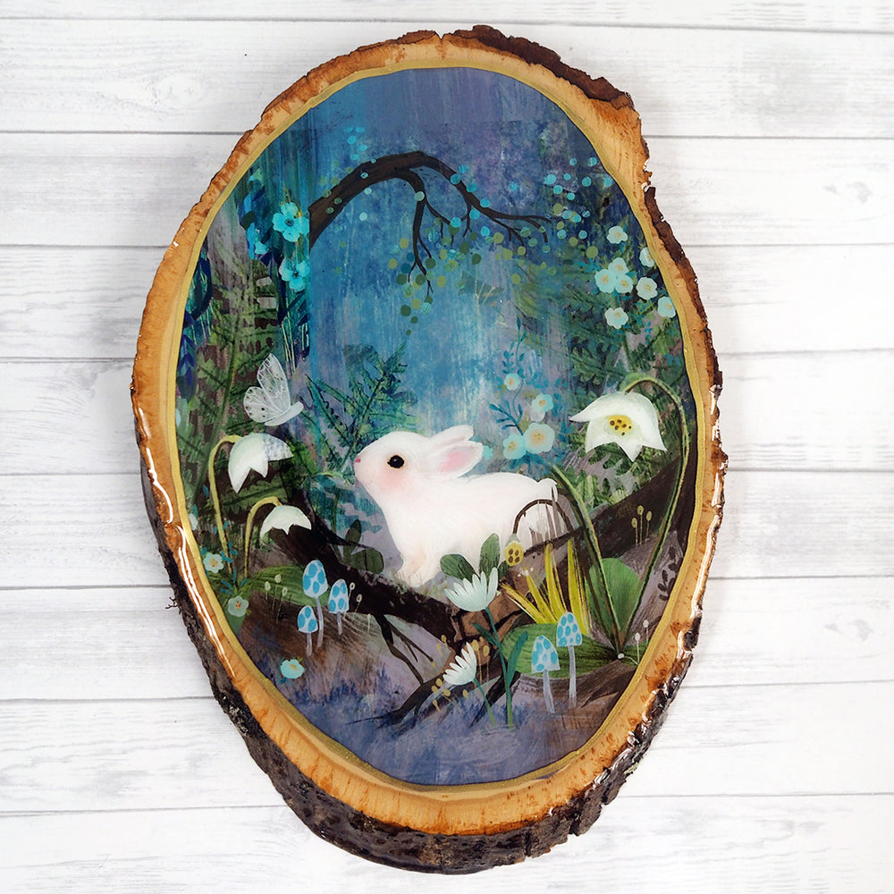 Fine Art Wooden Plaque - Limited Edition Forest Rabbit