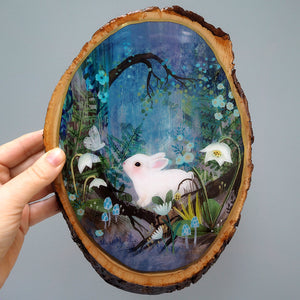 Fine Art Wooden Plaque - Limited Edition Forest Rabbit