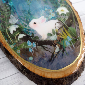 Fine Art Wooden Plaque - Limited Edition Forest Rabbit