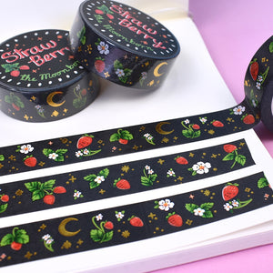 Gold Foil Washi Tape - Strawberry Sparkles