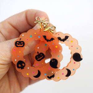 Halloween Wreath Earrings