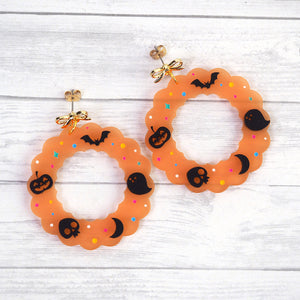 Halloween Wreath Earrings