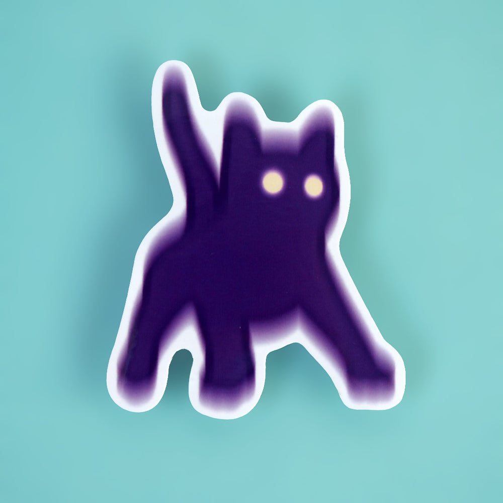 Cat Meme Vinyl Sticker - Spooked Cat