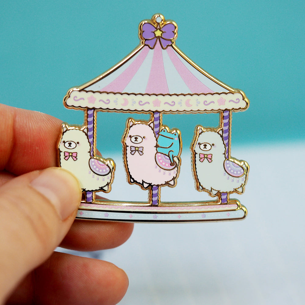 Fluffy Llama Carousel - Metal Enamel Pin