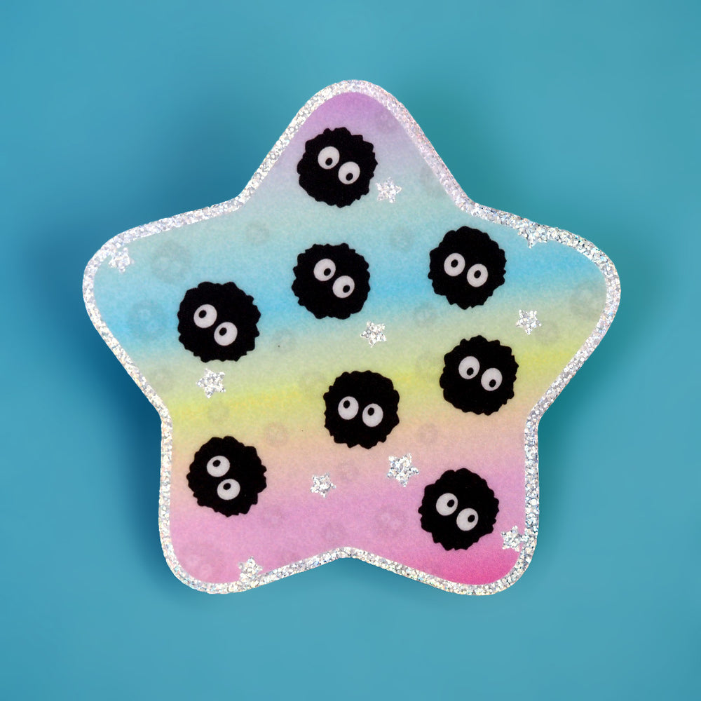 Soot Sprite Glitter Star - Vinyl Sticker