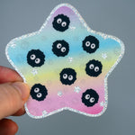 Soot Sprite Glitter Star - Vinyl Sticker