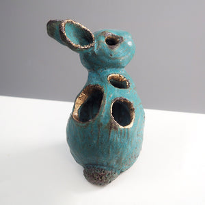 One-of-a-kind Ceramic Rabbit Sculpture - Planter / Vase