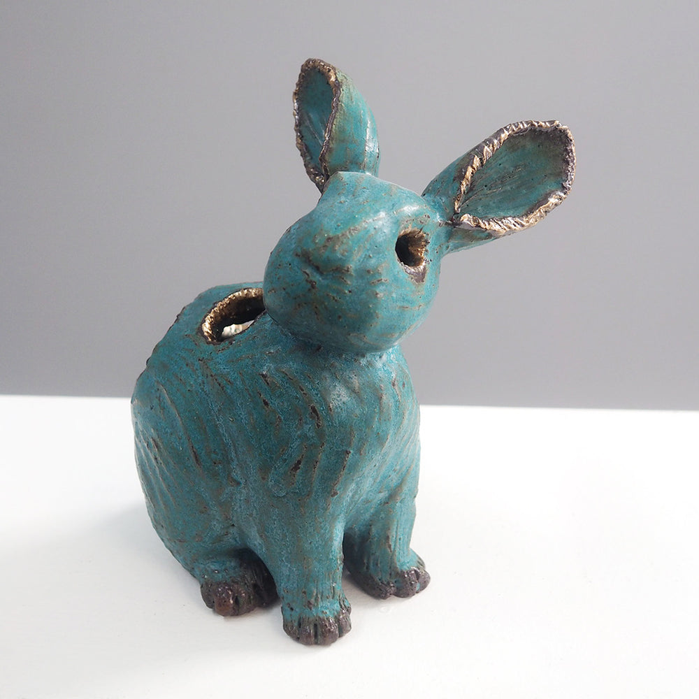 One-of-a-kind Ceramic Rabbit Sculpture - Planter / Vase