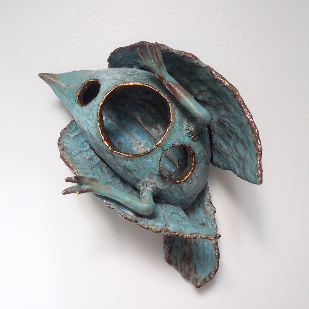 Ceramic Bird Sculpture - Wall Hanging Optional