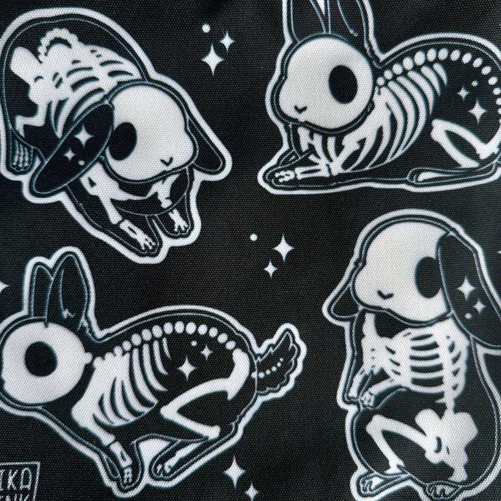 Skelebuns Skeleton Bunny - Zippered Messenger Bag / Tote Bag