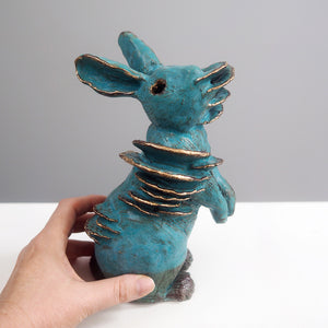 One-of-a-kind Ceramic Mushroom Bunny Sculpture 003