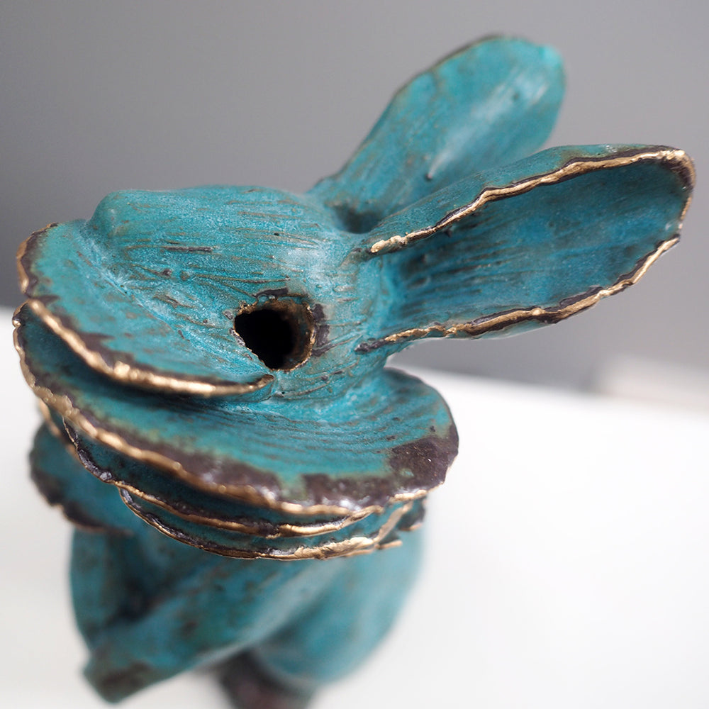 One-of-a-kind Ceramic Mushroom Bunny Sculpture 003