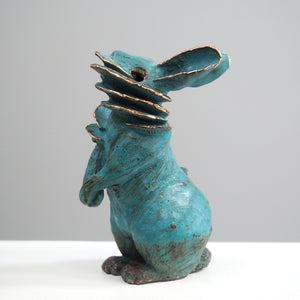 One-of-a-kind Ceramic Mushroom Bunny Sculpture 003