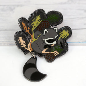 Pine Tree Raccoon - Metal Enamel Pin